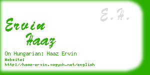 ervin haaz business card